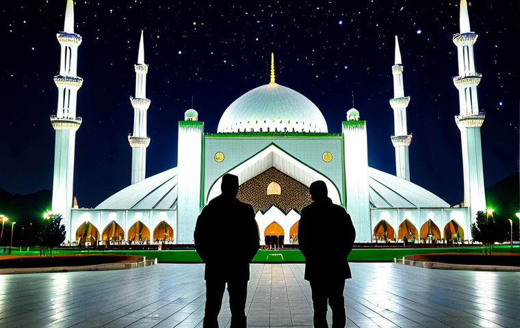 야경 인스타 핫플 - Lahore Badshahi Mosque Illuminated**

"Badshahi Mosque, Lahore at night, fully illuminated with intr...