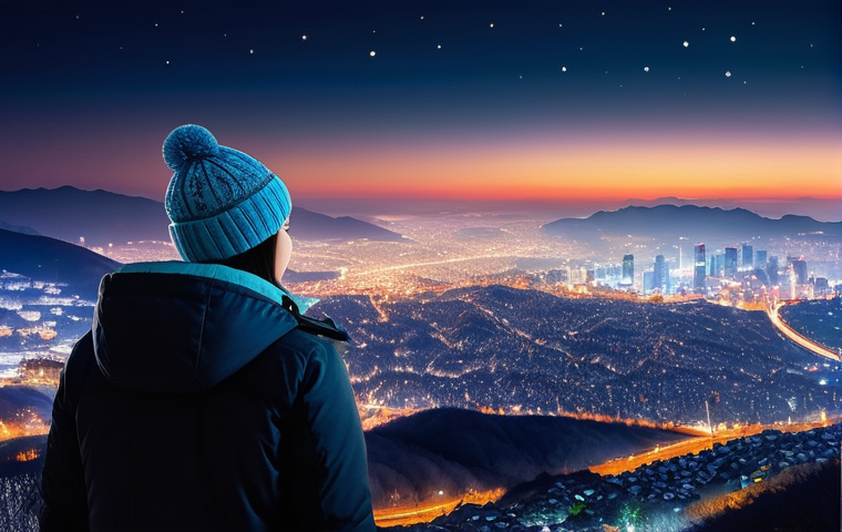 광주 무등산 야경 - **Prompt 1: "A breathtaking panoramic view from Junggyesan of Modingasan mountain at night, overlook...