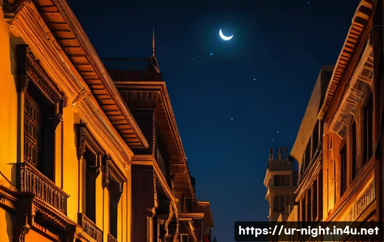 포토샵 야경 보정 - A vibrant nighttime cityscape of Karachi, Pakistan, showcasing illuminated historic buildings with w...