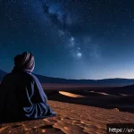 야경과 불꽃놀이 명소 - A serene and spiritual nighttime scene in the Atacama Desert, featuring an expansive clear sky dense...
